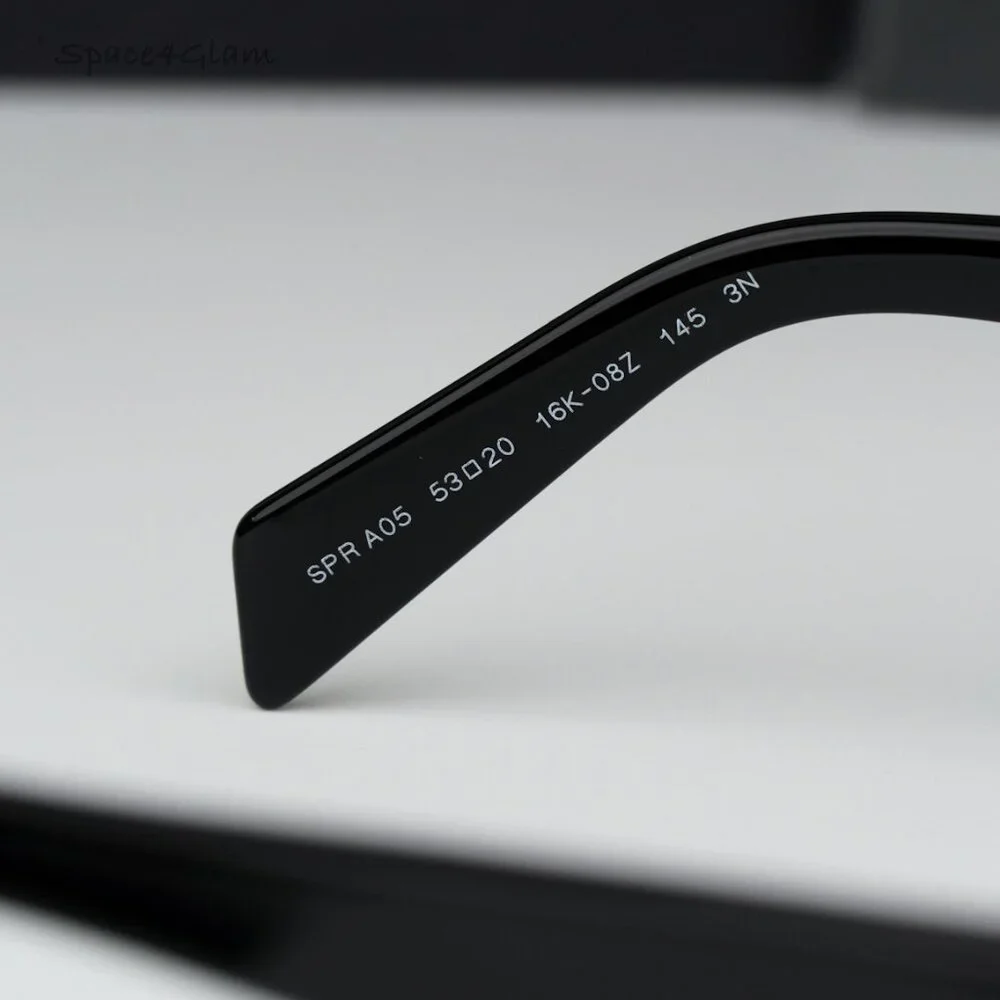 Prada Women Sunglasses Black Dark Grey Square PRA05S 16K08Z BRAND NEW - Picture 5 of 11